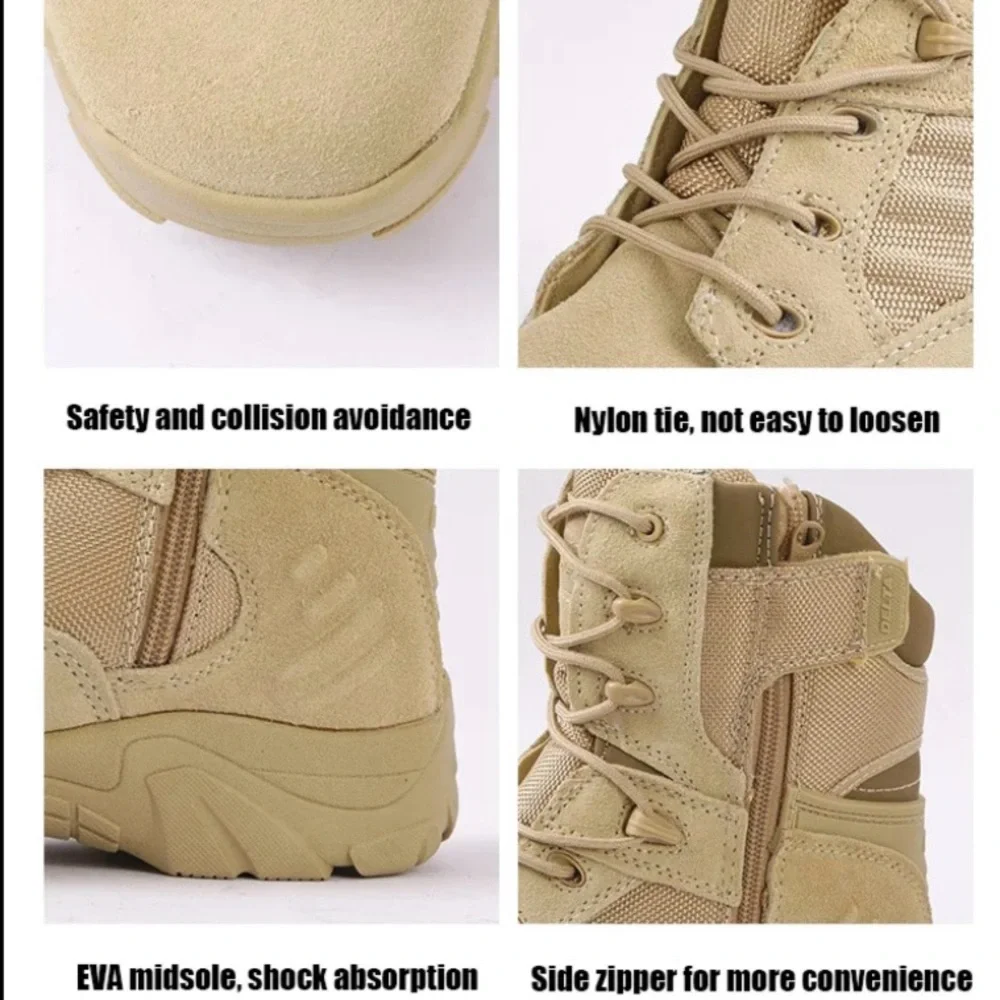 Delta Tactical Men’s Tan Cordura Military Combat Work Boots Made In USA Size 8
